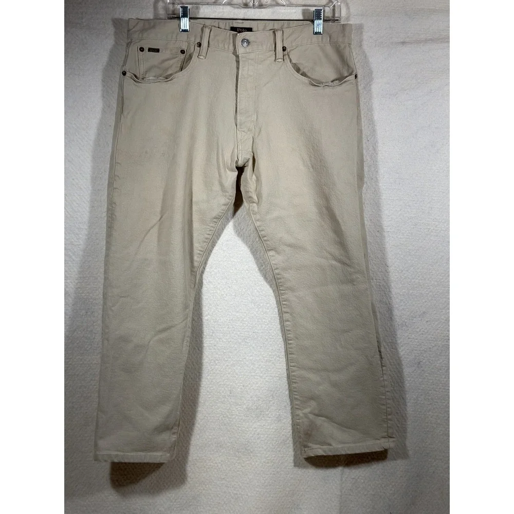 Polo Ralph Lauren Classic Fit Jeans Mens 36x30 Beige Y2K Workwear Dadcore